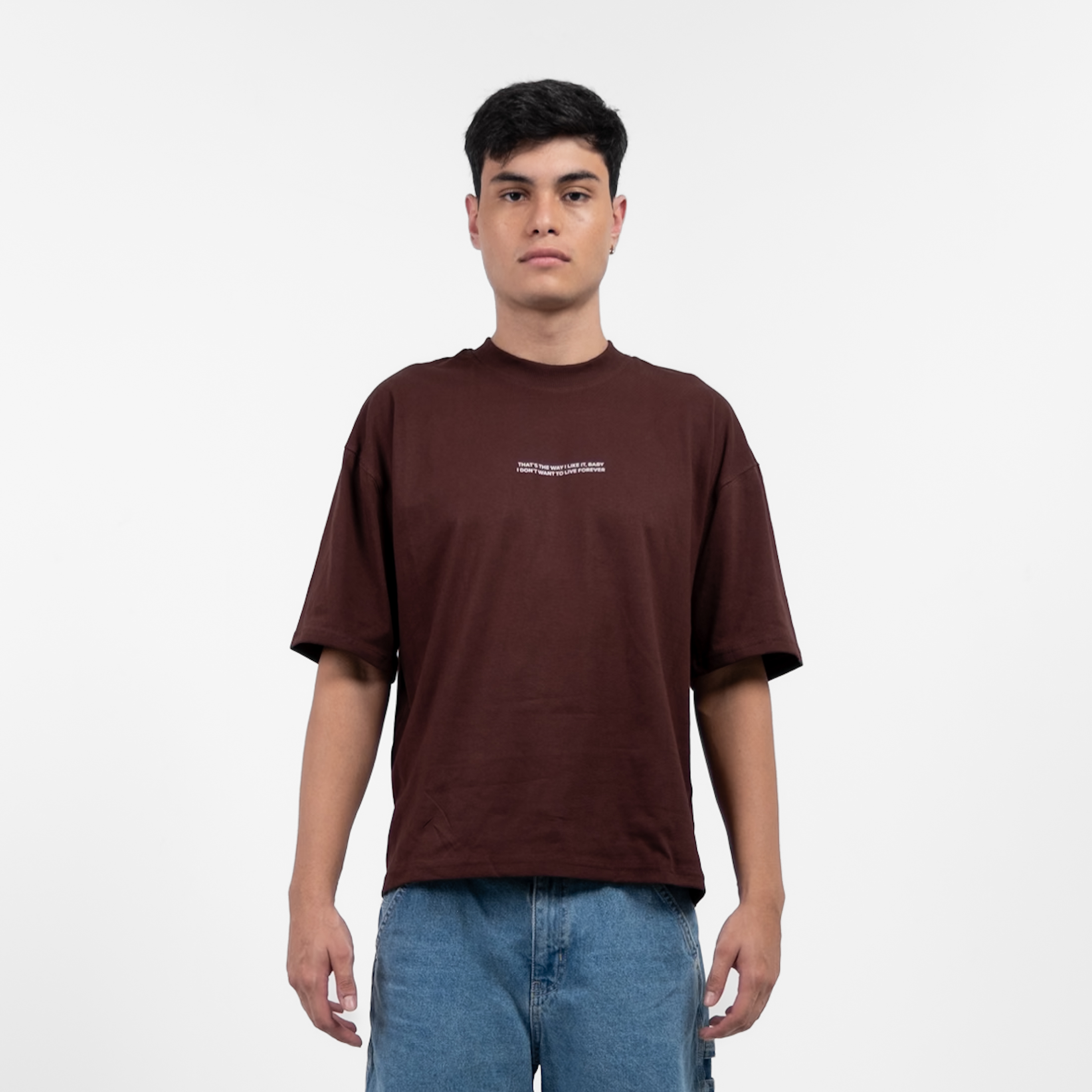 LOST IN EYES MOCHA OVERSIZED T-SHIRT