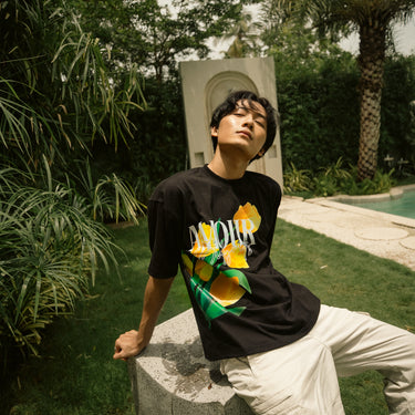 AMOUR BLACK OVERSIZED T-SHIRT