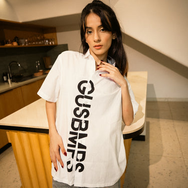 GUSBMPS WHITE SIGNATURE SHIRT