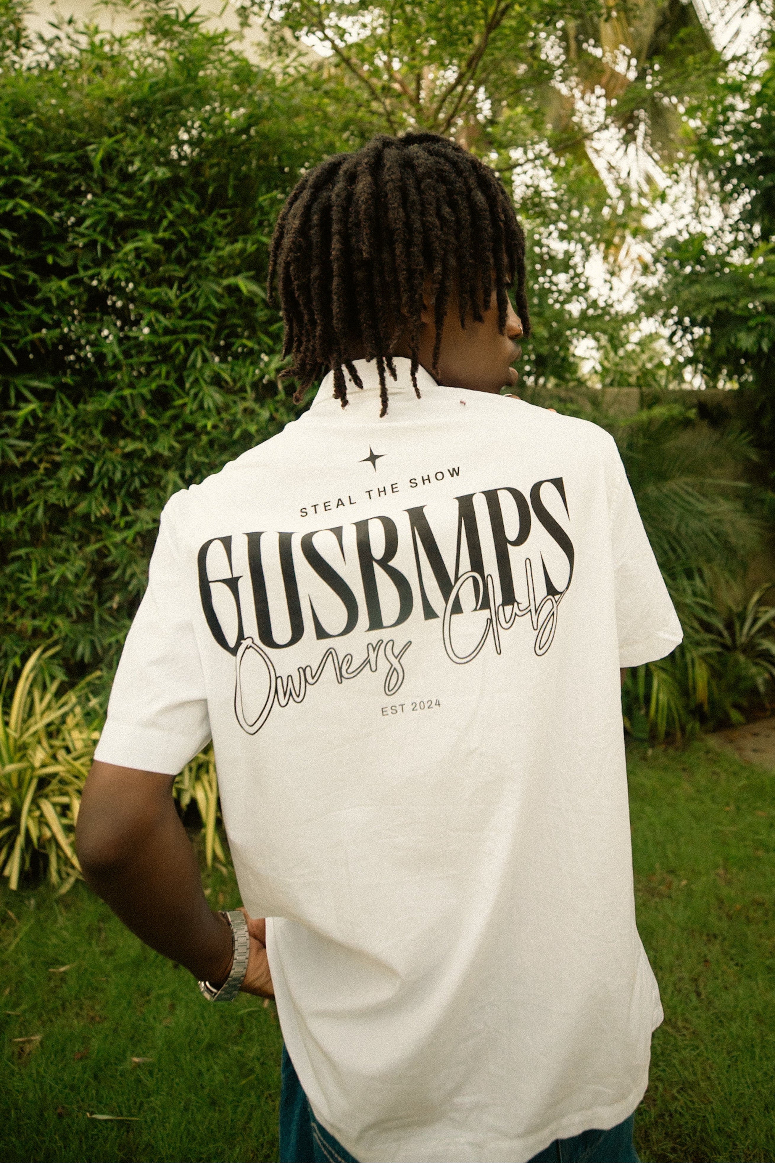 GUSBMPS WHITE SIGNATURE SHIRT