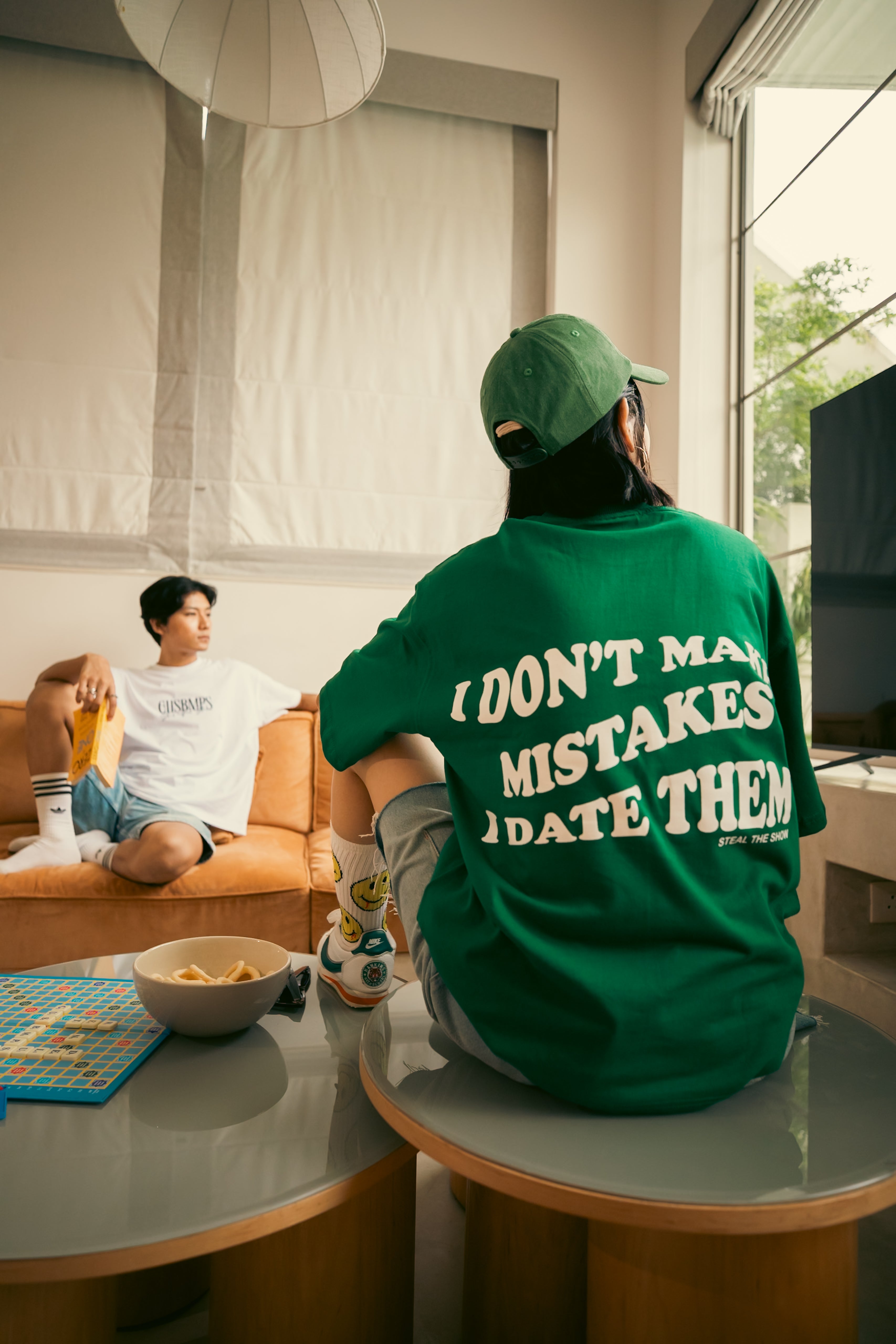 DATING MISTAKES GREEN OVERSIZED T-SHIRT