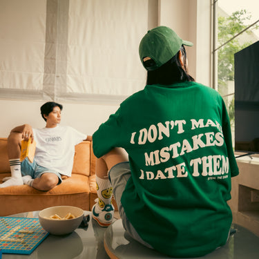 DATING MISTAKES GREEN OVERSIZED T-SHIRT